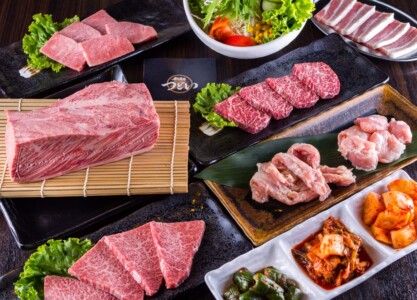 Filming of High-grade Japanese beef in Fukuoka City. High-grade Japanese beef